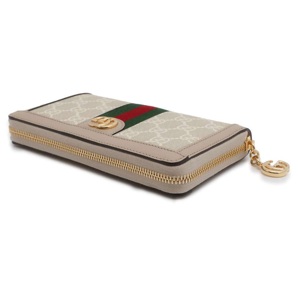 Gucci Long Zip Around Wallet GG Ophidia Web Supreme Black